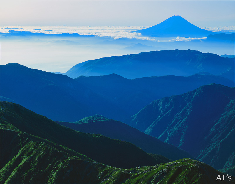 南アルプス北岳から富士山遠望
