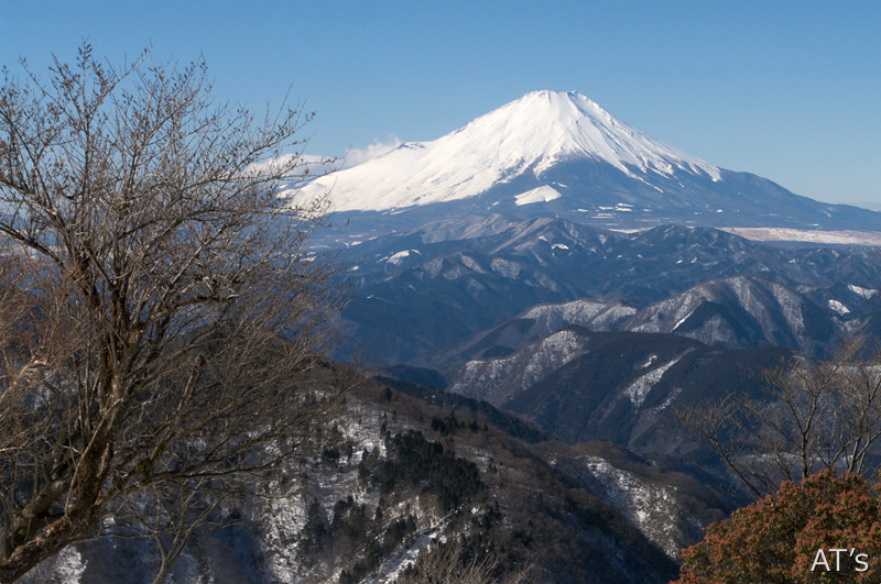 鍋割山頂から見た富士山／丹沢