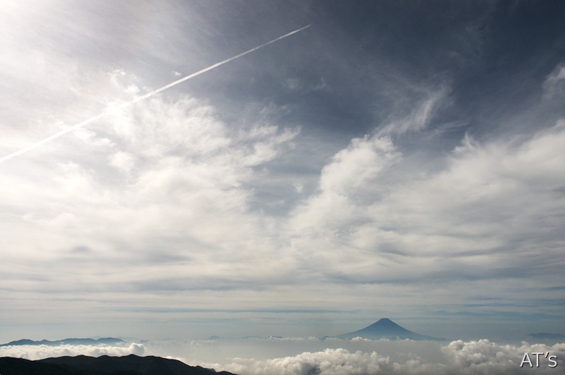 金峰山稜線から見た富士山／金峰山、国師ヶ岳
