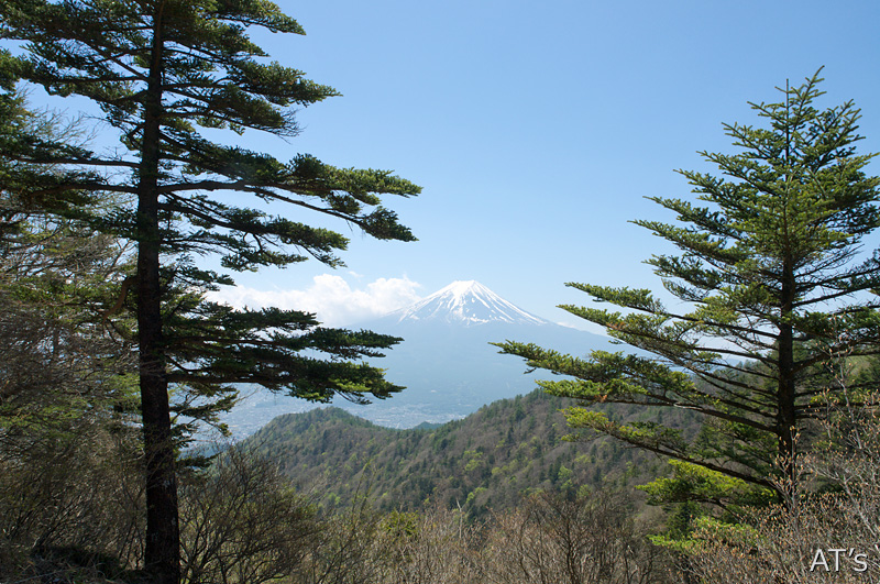 開運山直下から見た富士山／三ツ峠山／山梨県富士河口湖町、西桂町