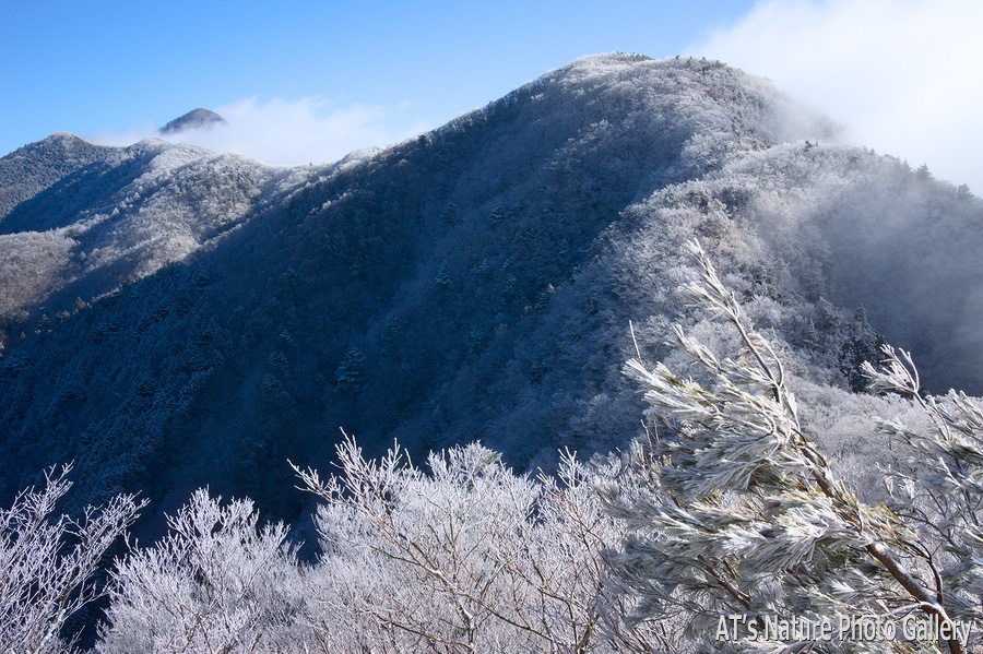 女坂峠付近から見た王岳と五湖山／御坂山地