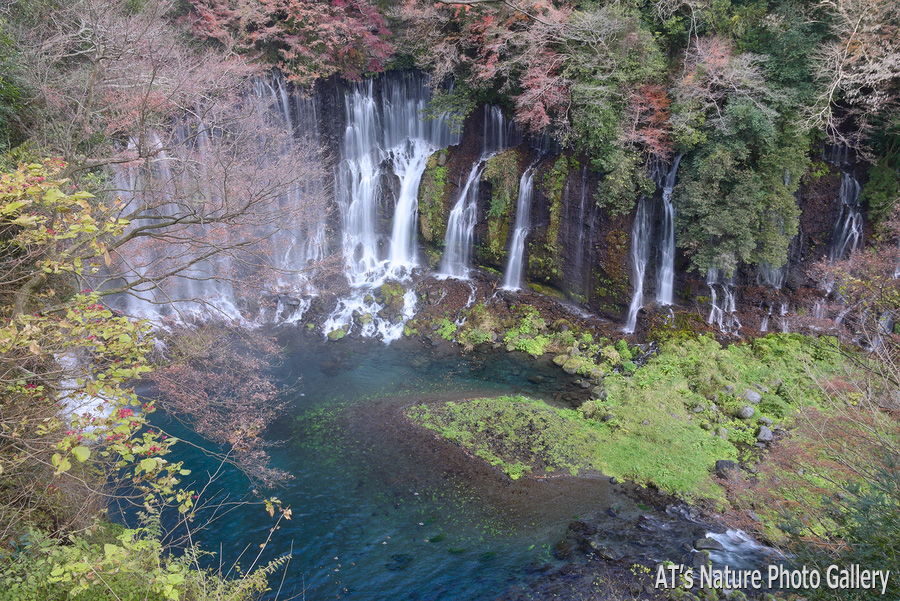 展望台から見た白糸の滝／静岡東部の滝