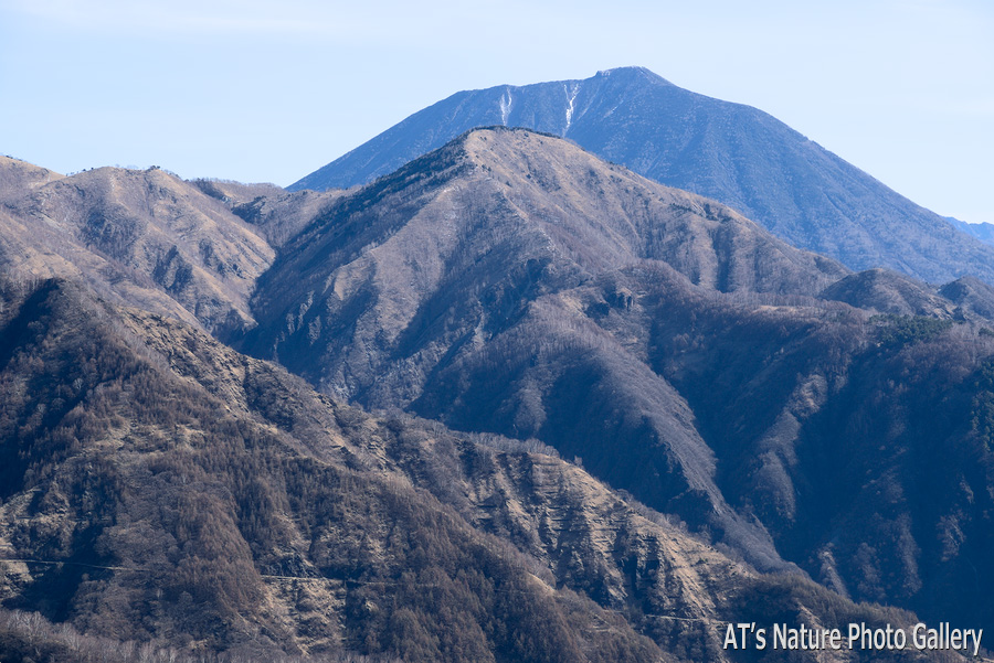 中倉山付近から見た日光男体山と社山／中倉山、沢入山／栃木